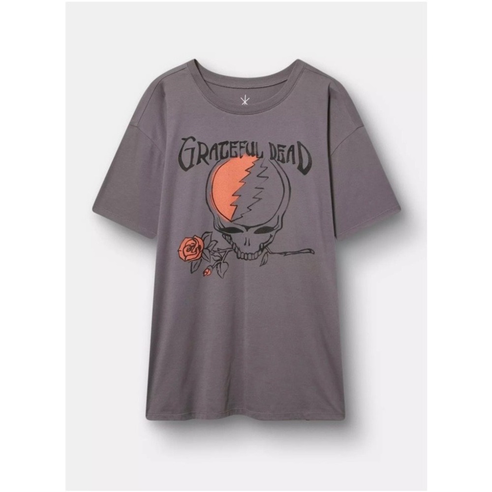 Torrid Grateful Dead Graphic Tee Cotton Jersey Gray Womens Plus 2X 18-20 New